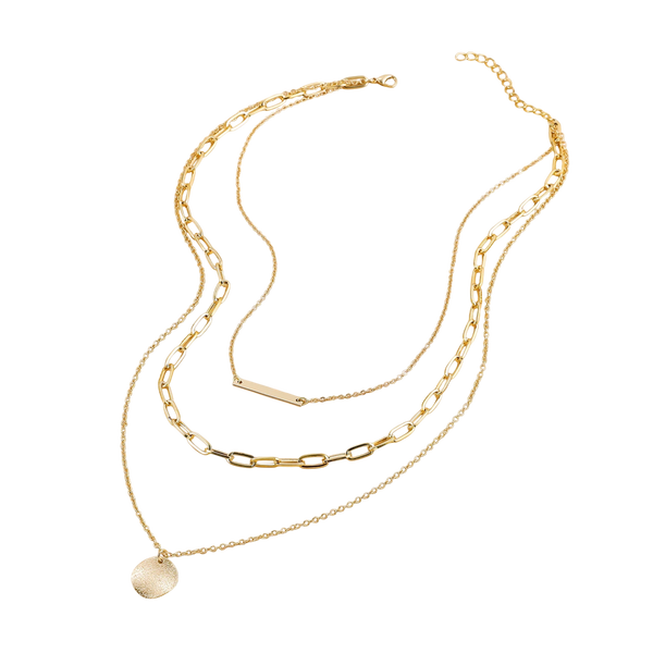 Vintage Gold Plated Round Coin Pendant Neckalce