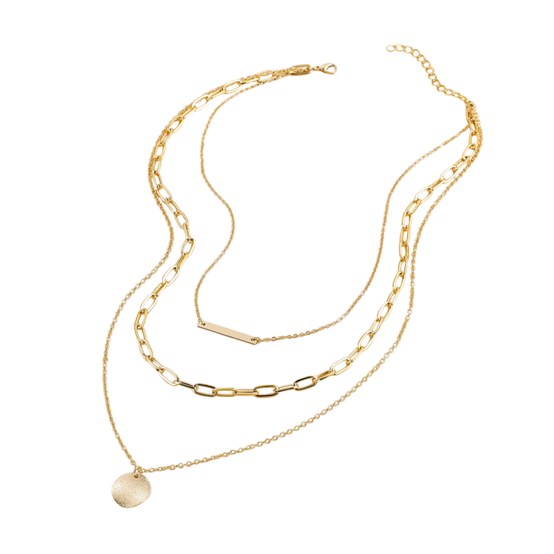 Vintage Gold Plated Round Coin Pendant Neckalce