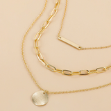 Vintage Gold Plated Round Coin Pendant Neckalce