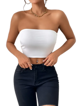 Günlük Crop Katı Esnek Üst