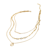 Vintage Gold Plated Round Coin Pendant Neckalce