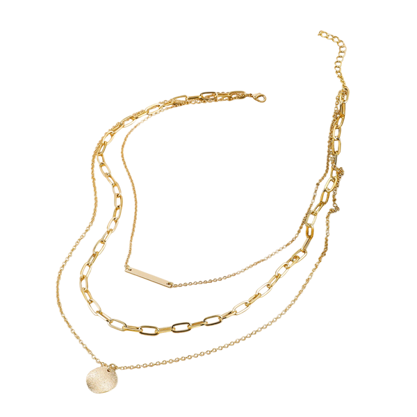Vintage Gold Plated Round Coin Pendant Neckalce
