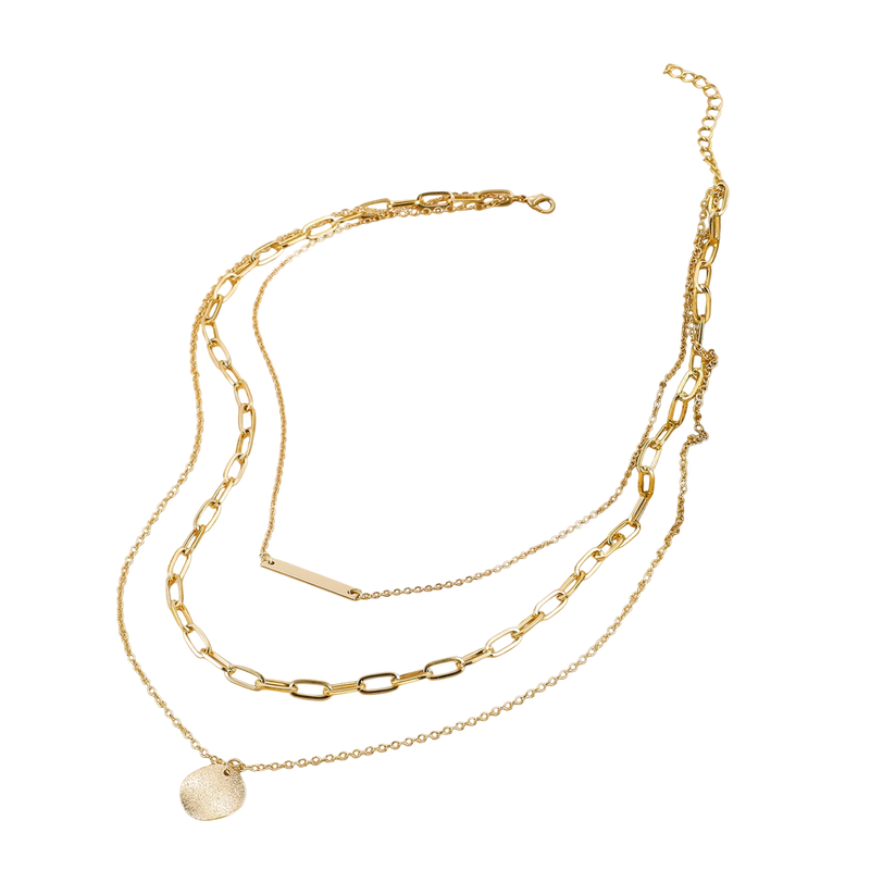 Vintage Gold Plated Round Coin Pendant Neckalce