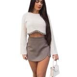 Siyah Mini Etek Şort Kadın