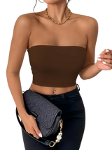 Günlük Crop Katı Esnek Üst