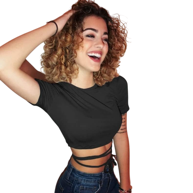 Minimalist Günlük Tarz CROP KADIN